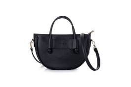 Lucky Bees Elin v2 Bolsa de Hombro Negra Cuero de Polivinilo Elegante y Sofisticada